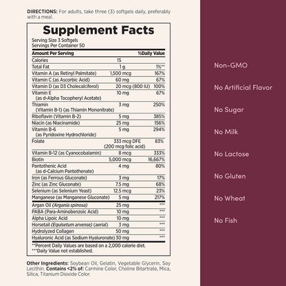 Nature's Bounty Advanced Hair, Skin & Nails 150 Rapid Release Softgels
