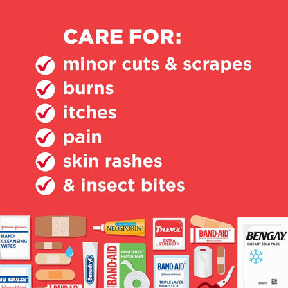 BAND-AID All-Purpose Portable Compact First Aid Kit 160 Piece Emergency Wound Care Essentials