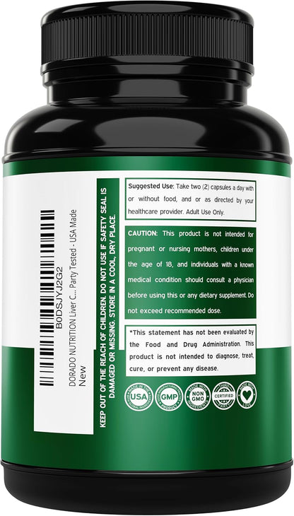 Dorado Nutrition Milk Thistle Liver Cleanse Detox Support Capsules