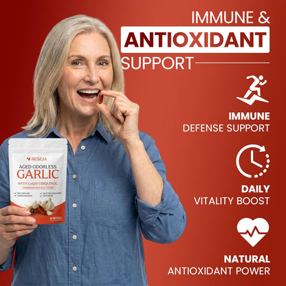 Resilia Odorless Aged Garlic Extract 600mg Softgels 60 Count
