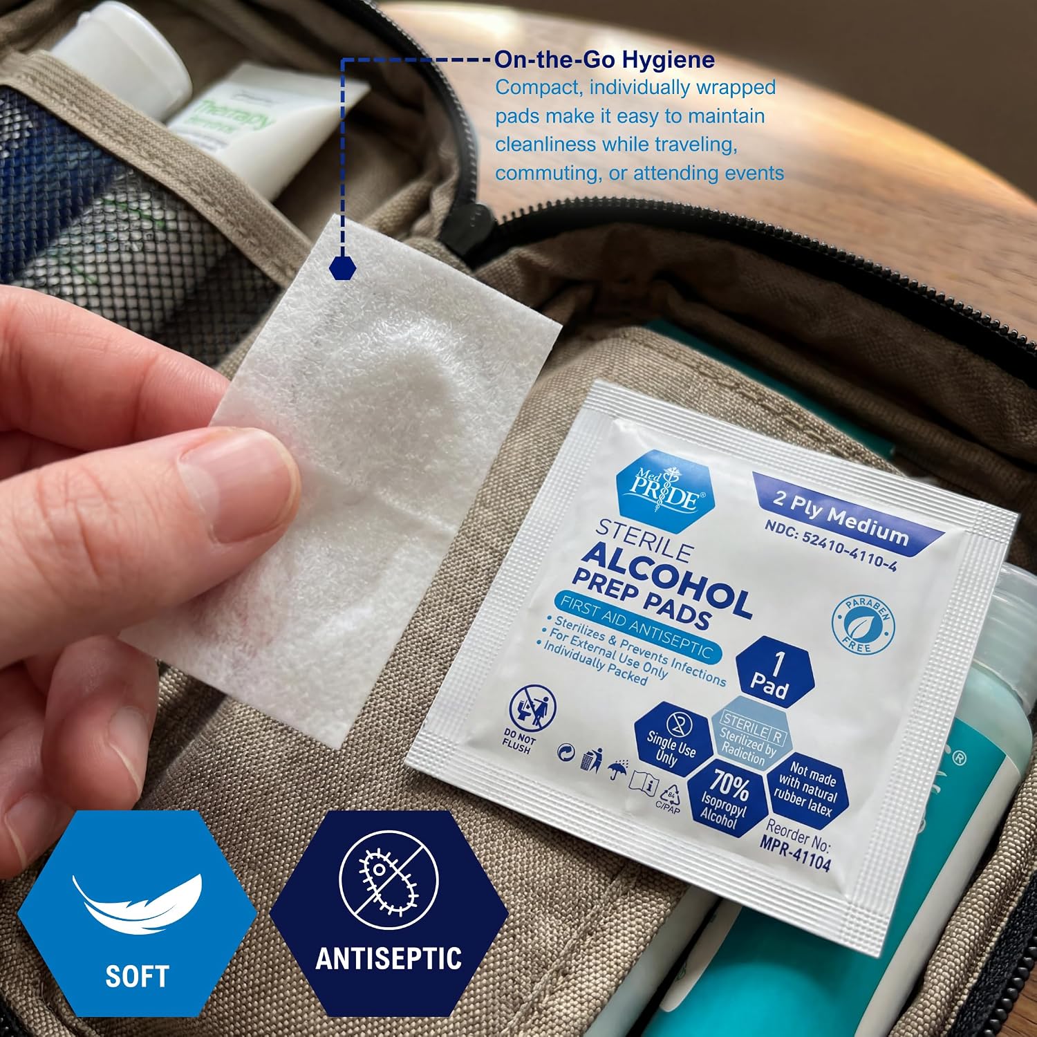 MED PRIDE Sterile Alcohol Prep Pads Medical Grade 2-Ply 100 Count