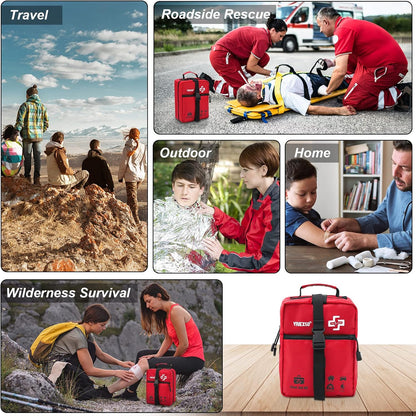VRIEXSD 400 Pieces All-Purpose First Aid Kit Comprehensive Emergency Medical Supplies for Home Car Travel Camping Office Outdoor