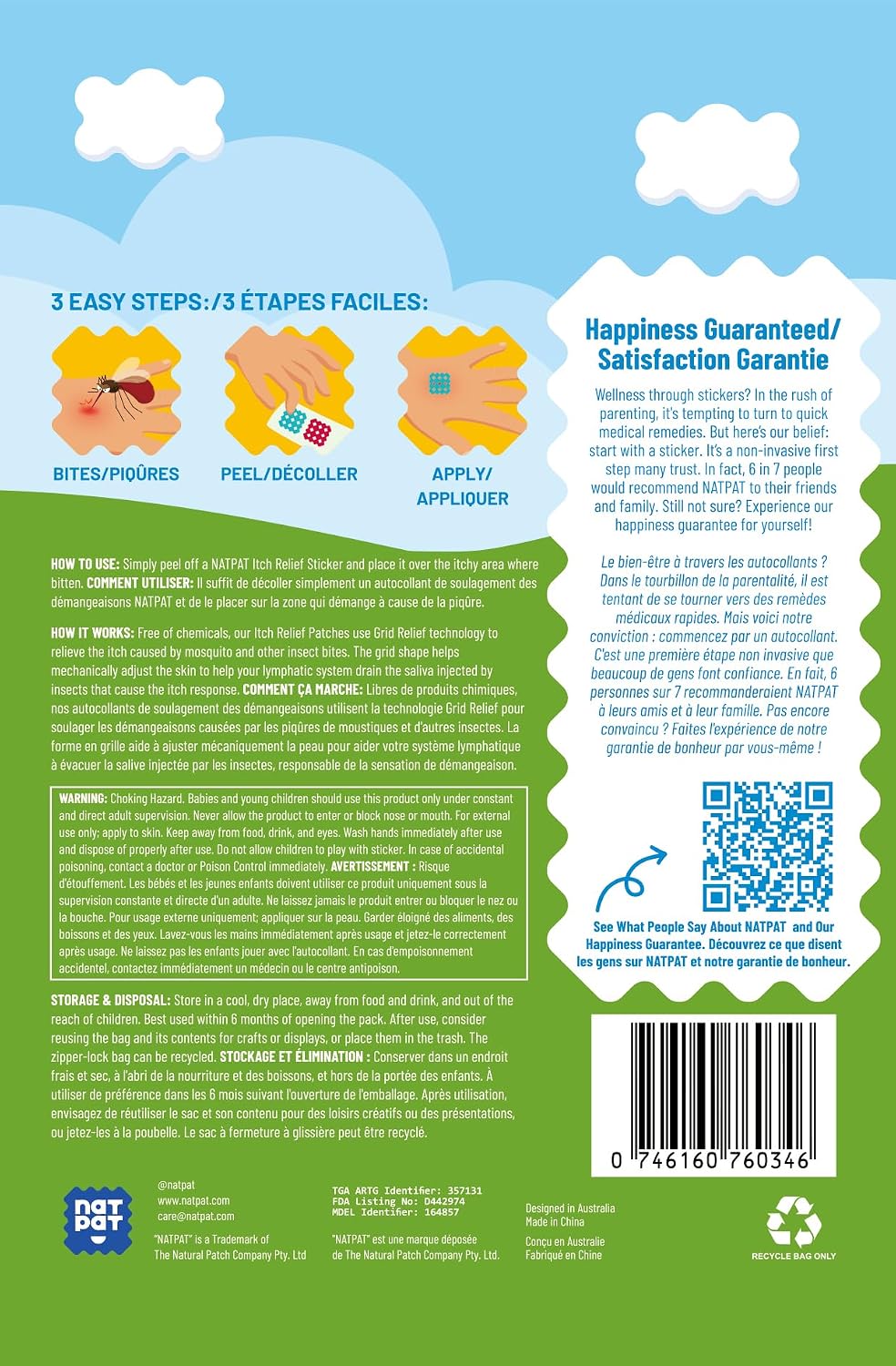 NATPAT Magic Patch Itch Relief Stickers 32 Count
