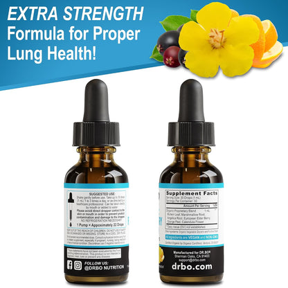 DR. BO Organic Mullein Drops Lung Detox Respiratory Support Liquid