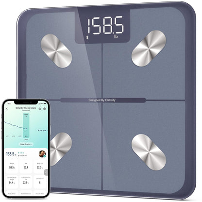 Etekcity Smart Scale Body Weight Fat BMI 400 lb Capacity Bluetooth LED Tempered Glass
