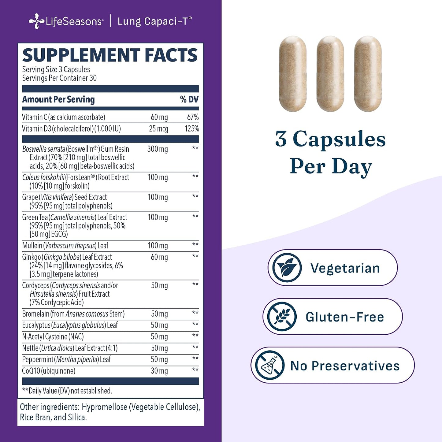 LifeSeasons Lung Capaci-T Respiratory Support Formula Capsules
