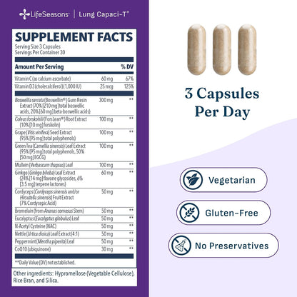 LifeSeasons Lung Capaci-T Respiratory Support Formula Capsules