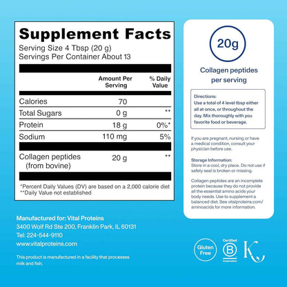 Vital Proteins Collagen Peptides Powder Unflavored 9.33 Oz