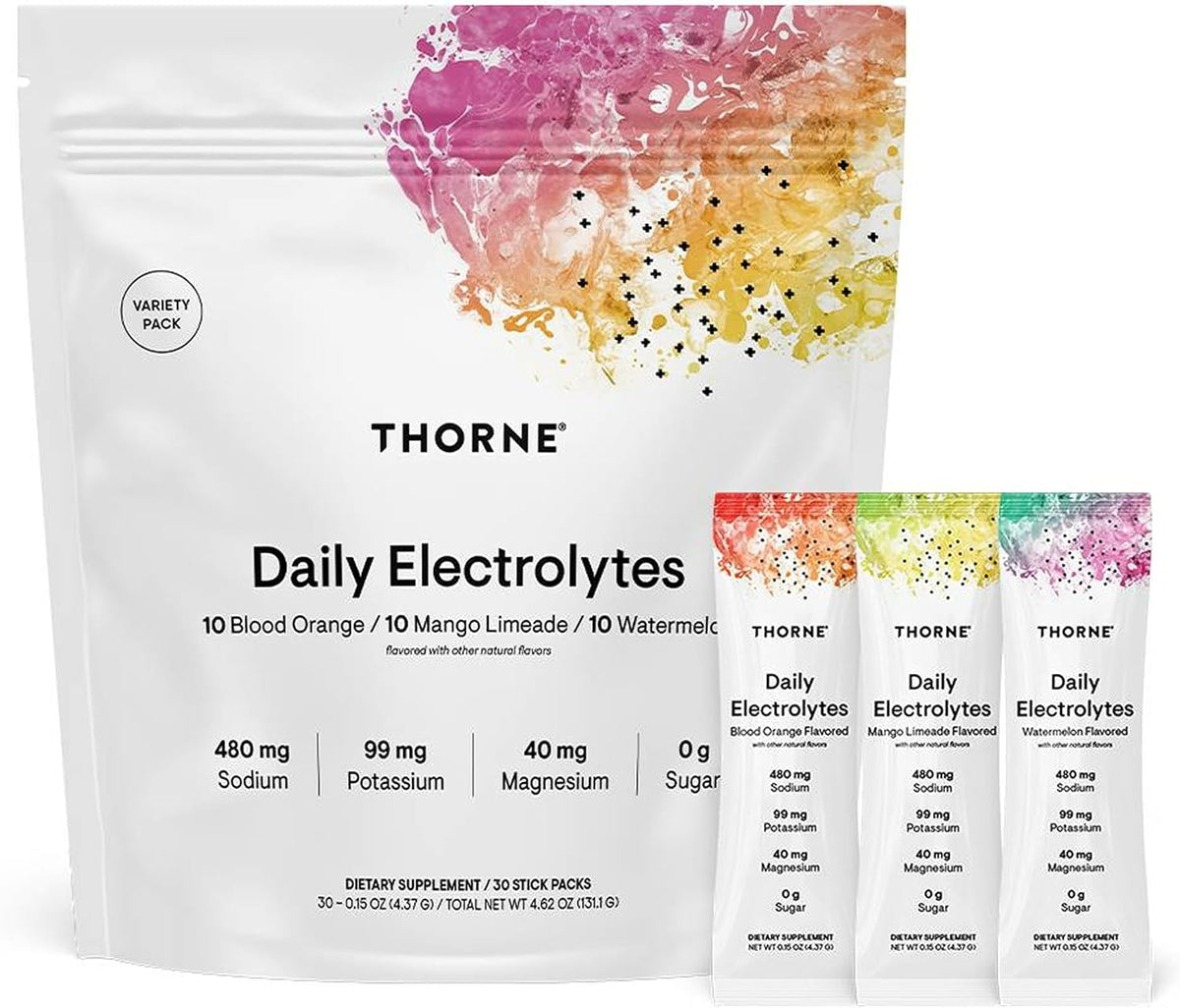 THORNE Daily Electrolytes Powder Drink Mix 30 Stick Packs