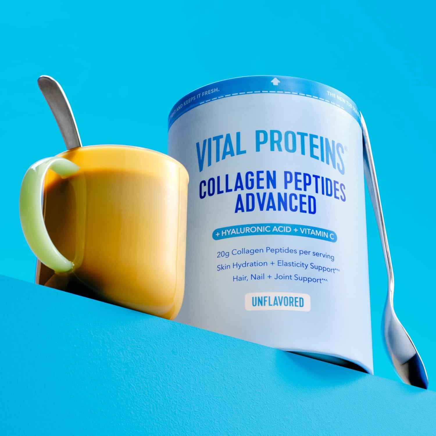 Vital Proteins Advanced Collagen Peptides Powder Unflavored with Hyaluronic Acid & Vitamin C 20oz