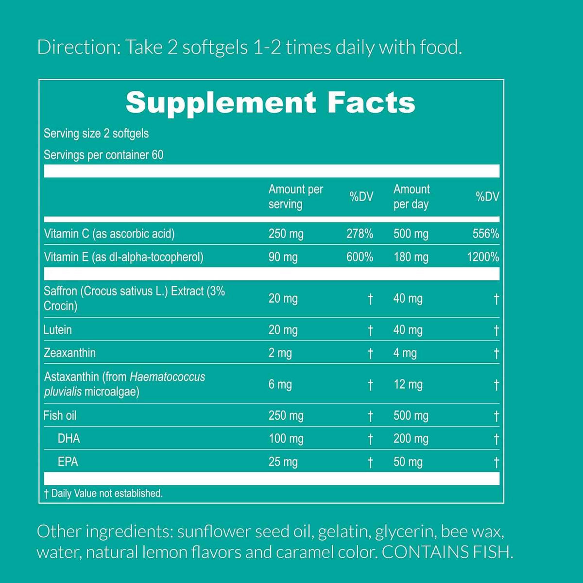UpNourish AREDS 2 Plus eye vitamin supplement softgels for eye health, showing a bottle of 120 softgels on a white background.