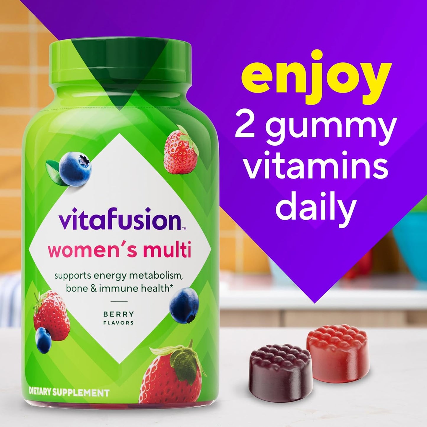 Vitafusion Adult Gummy Vitamins for Women Berry Flavor 120 Count