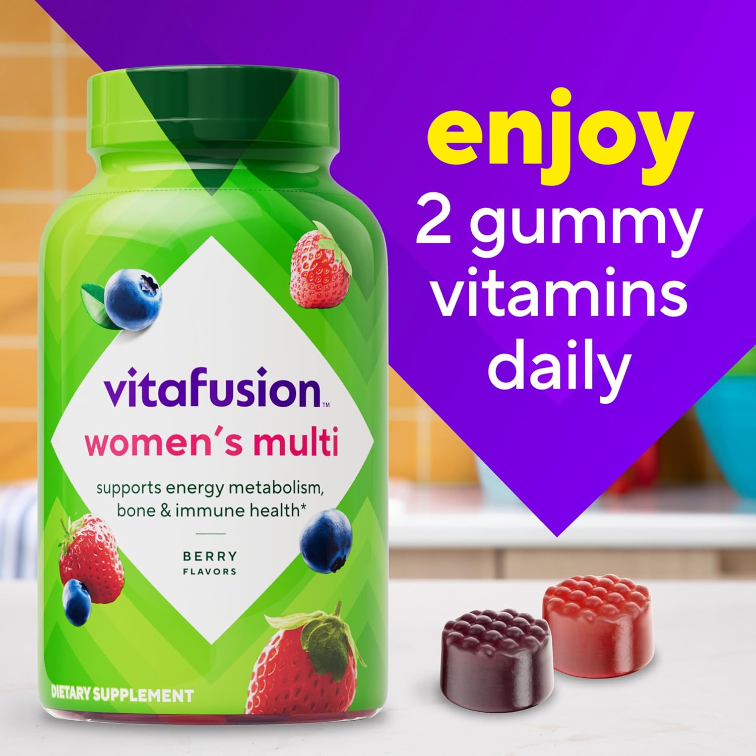 Vitafusion Adult Gummy Vitamins for Women Berry Flavor 120 Count