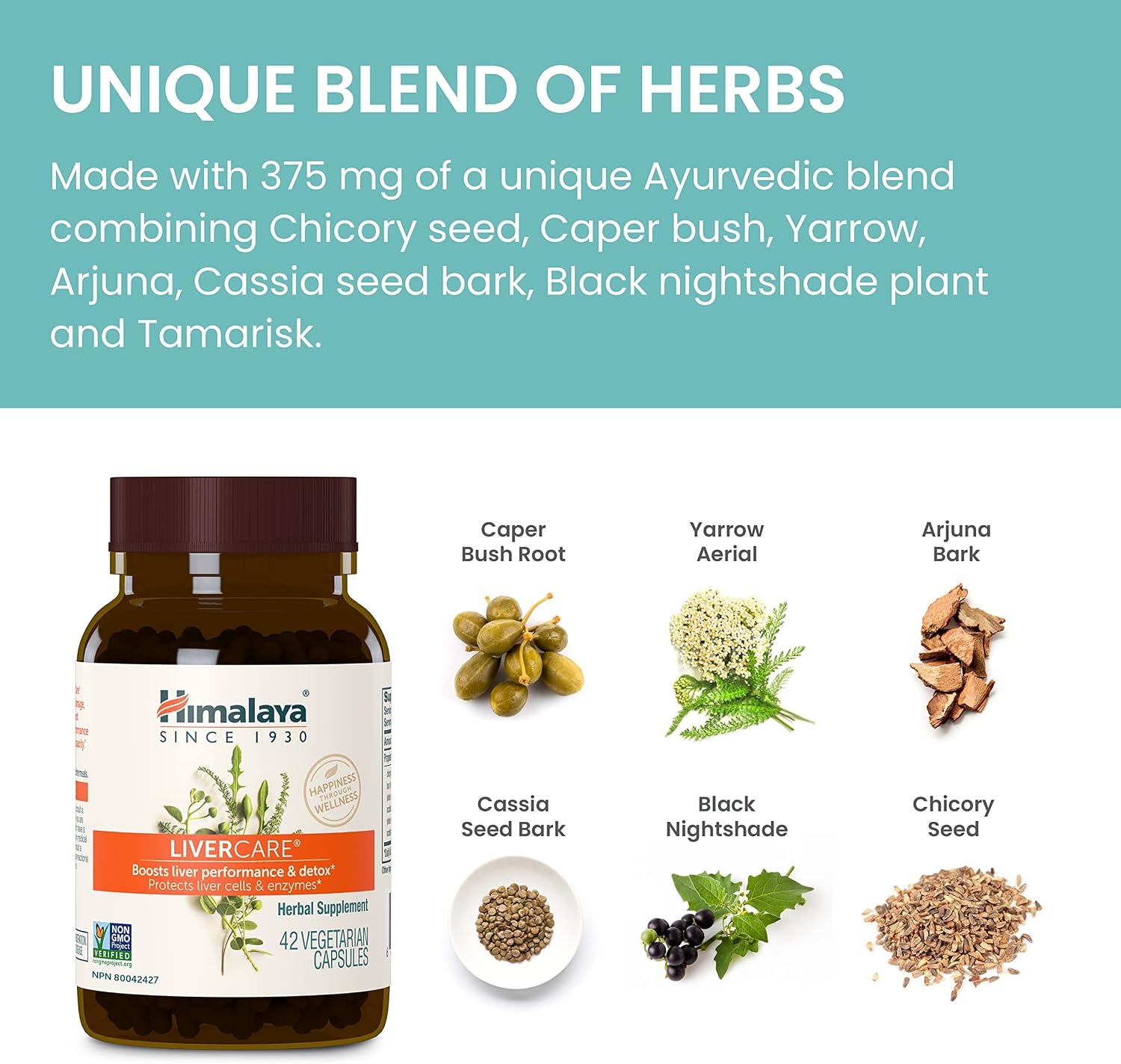 Himalaya LiverCare Liver Support Detox Cleanse Formula Capsules