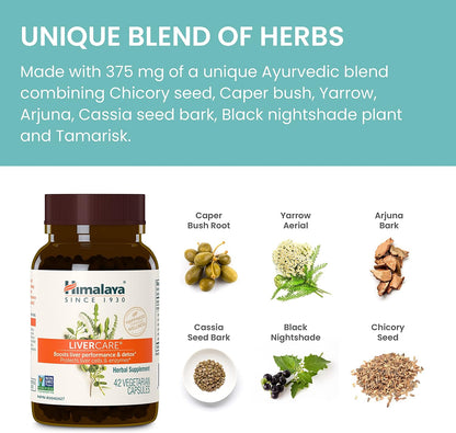 Himalaya LiverCare Liver Support Detox Cleanse Formula Capsules