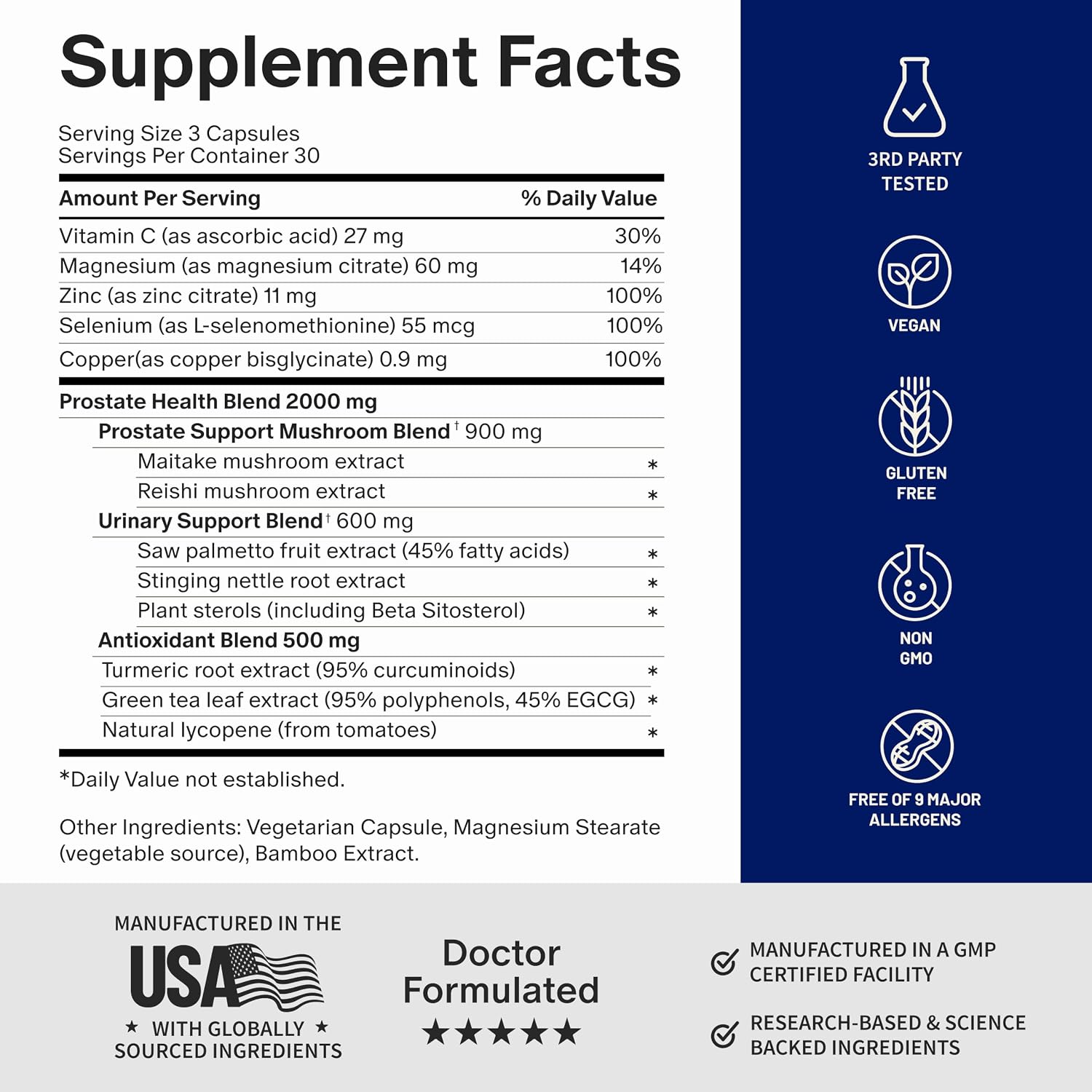 Snap Supplements Nitric Oxide Booster + Prostate Health Supplements for Men 60 + 90 Capsules