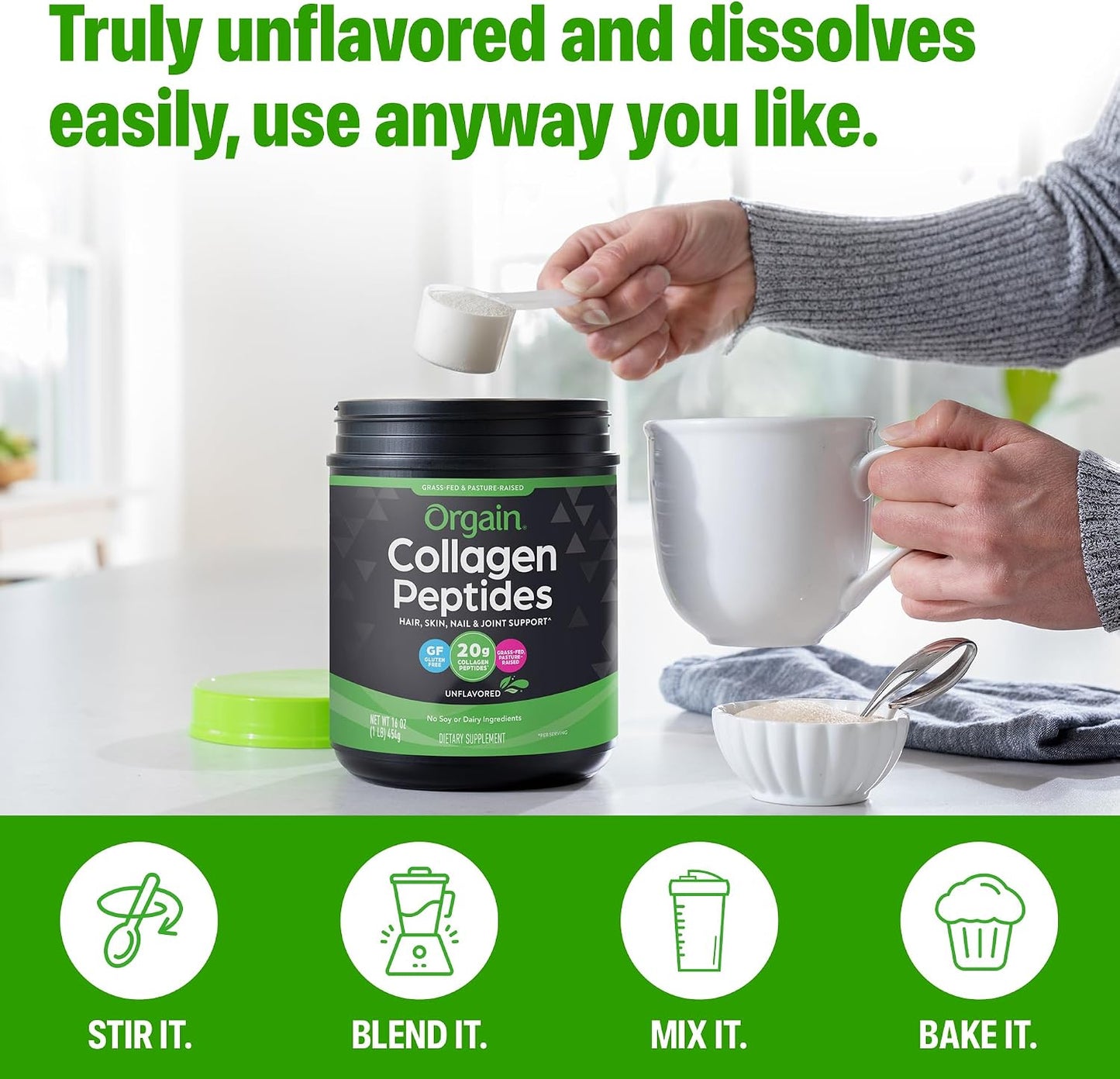Orgain Hydrolyzed Collagen Peptides Dietary Supplement Powder