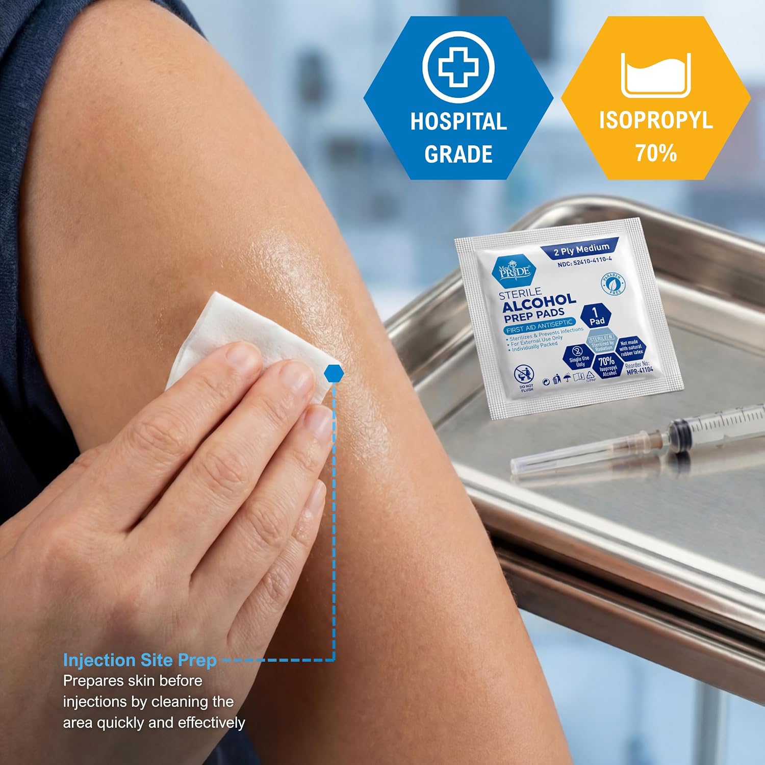 MED PRIDE Sterile Alcohol Prep Pads Medical Grade 2-Ply 100 Count