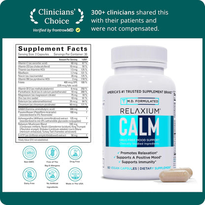 Relaxium Calm Stress Mood Support Supplement Capsules 60 Count