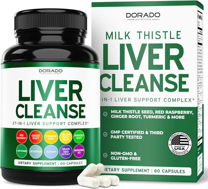Dorado Nutrition Milk Thistle Liver Cleanse Detox Support Capsules
