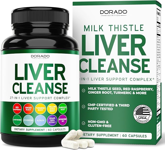 Dorado Nutrition Milk Thistle Liver Cleanse Detox Support Capsules