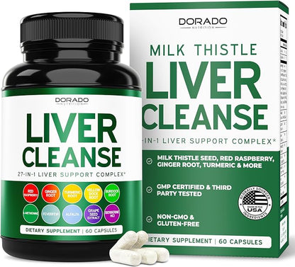 Dorado Nutrition Milk Thistle Liver Cleanse Detox Support Capsules