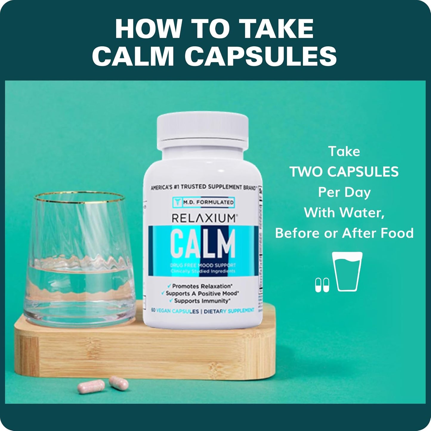 Relaxium Calm Ashwagandha 5-HTP Stress Mood Support Capsules