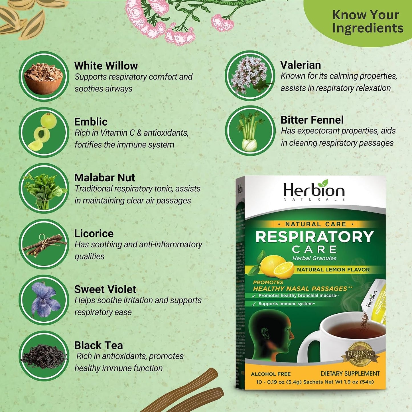 HERBION Naturals Respiratory Care Herbal Support Granules