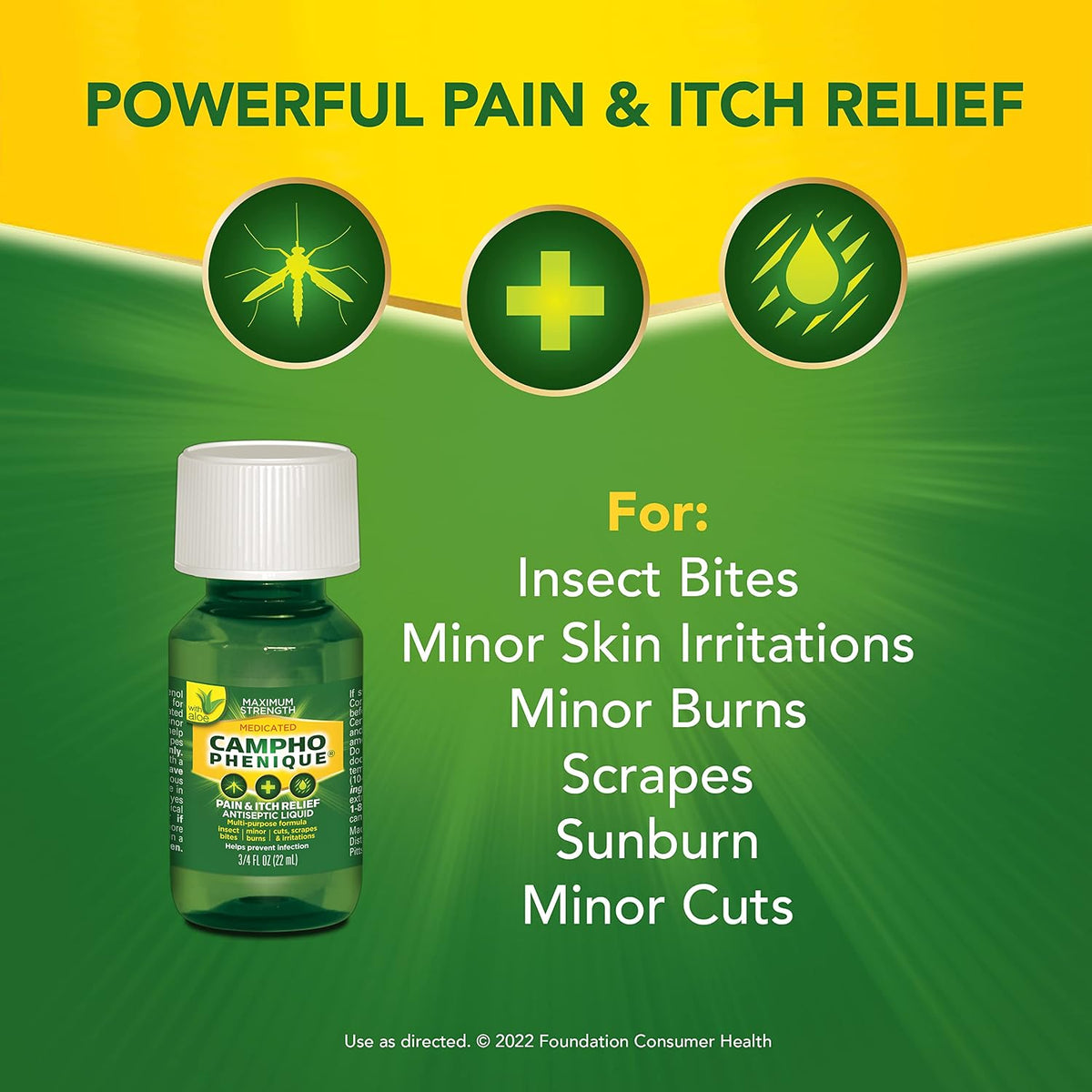 Campho Phenique Maximum Strength Antiseptic Liquid Bug Bite Itch Relief