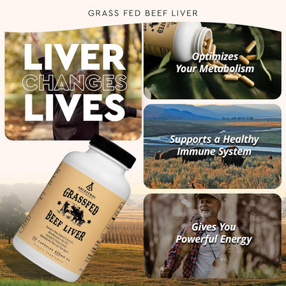 Ancestral Supplements Grass Fed Beef Liver 180 Capsules Freeze Dried