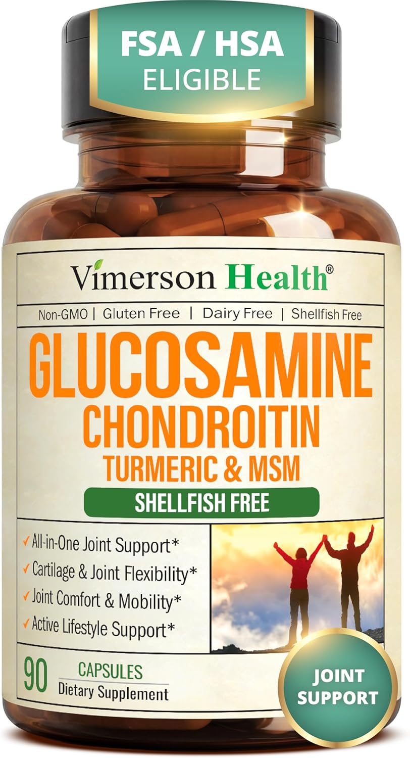 Vimerson Health Glucosamine Chondroitin MSM Joint Support Supplement 90 Count