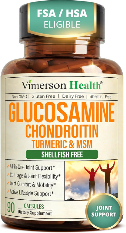 Vimerson Health Glucosamine Chondroitin MSM Joint Support Supplement 90 Count