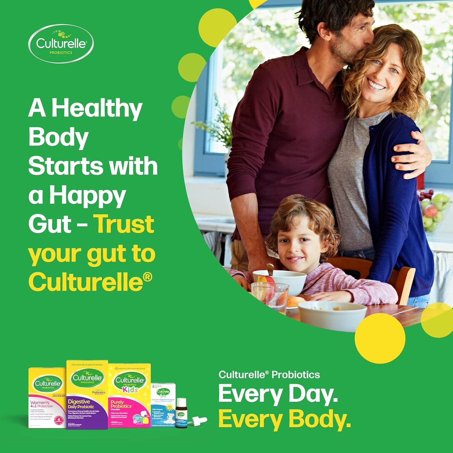 Culturelle Pro Strength Daily Probiotics Digestive Health 12 Billion CFUs 60 Count