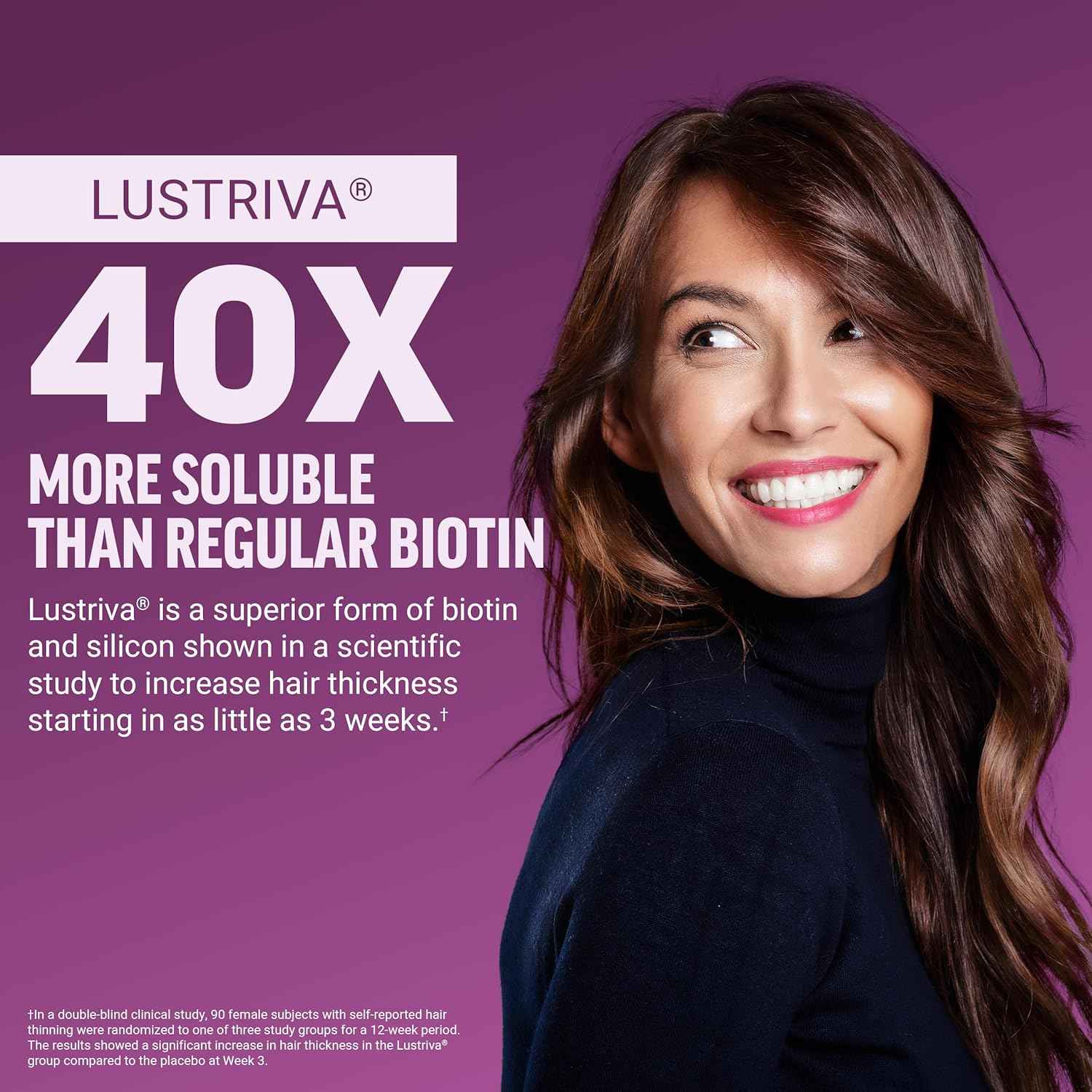 Force Factor Hair Growth Accelerator Soft Chews with Lustriva Biotin Mixed Berry 60 Count