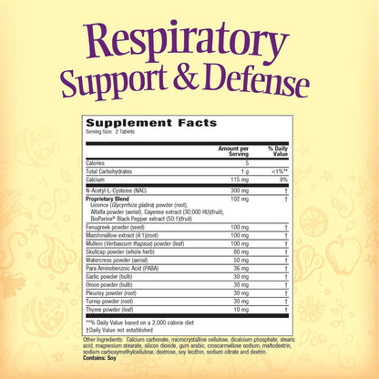 Nature's Secret Respiratory Support & Defense Tablets