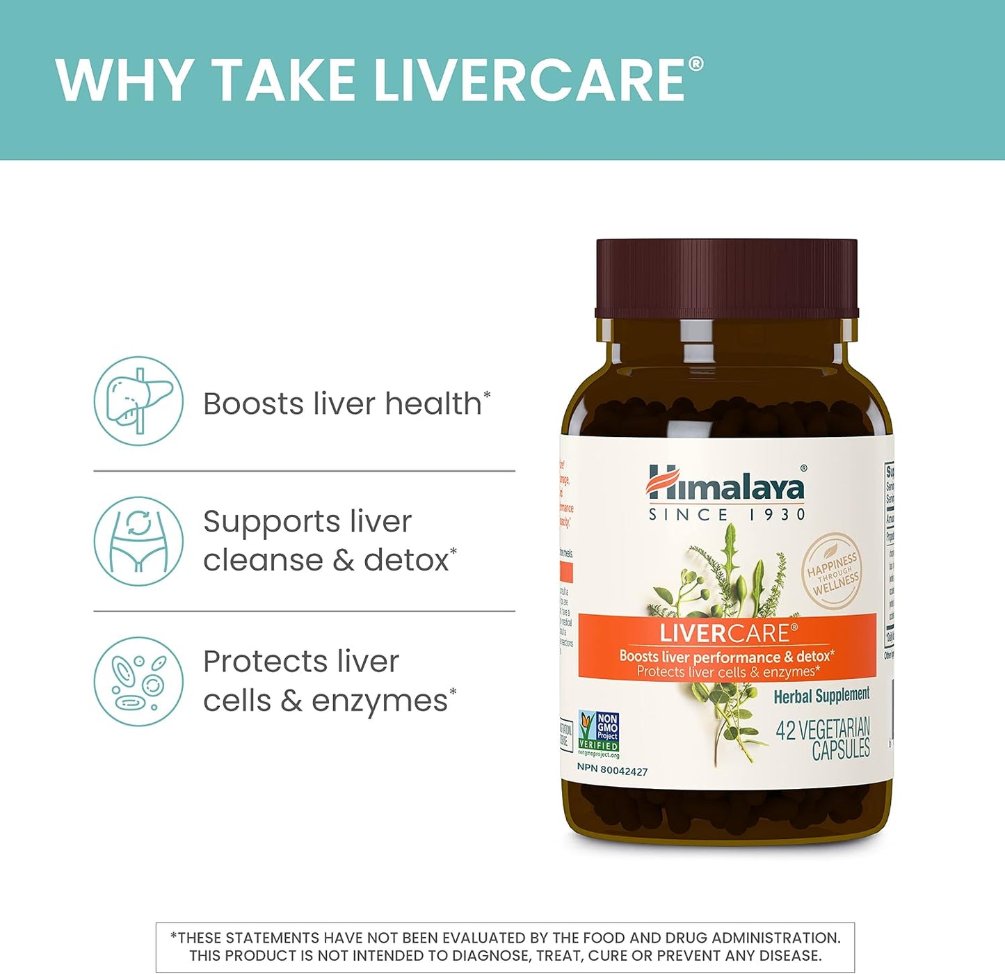 Himalaya LiverCare Liver Support Detox Cleanse Formula Capsules