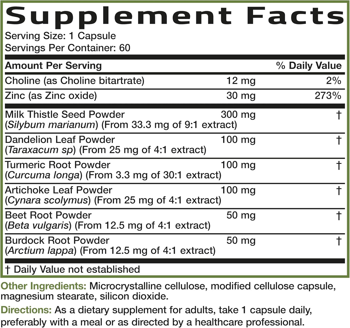 Bronson Milk Thistle Liver Detox Cleansing Formula Capsules