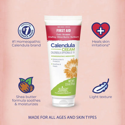 Boiron Calendula Cream for Skin Irritation Relief 2.5 oz