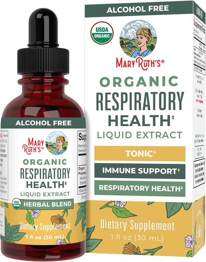 MARYRUTH'S USDA Organic Respiratory Health Herbal Support Liquid Drops