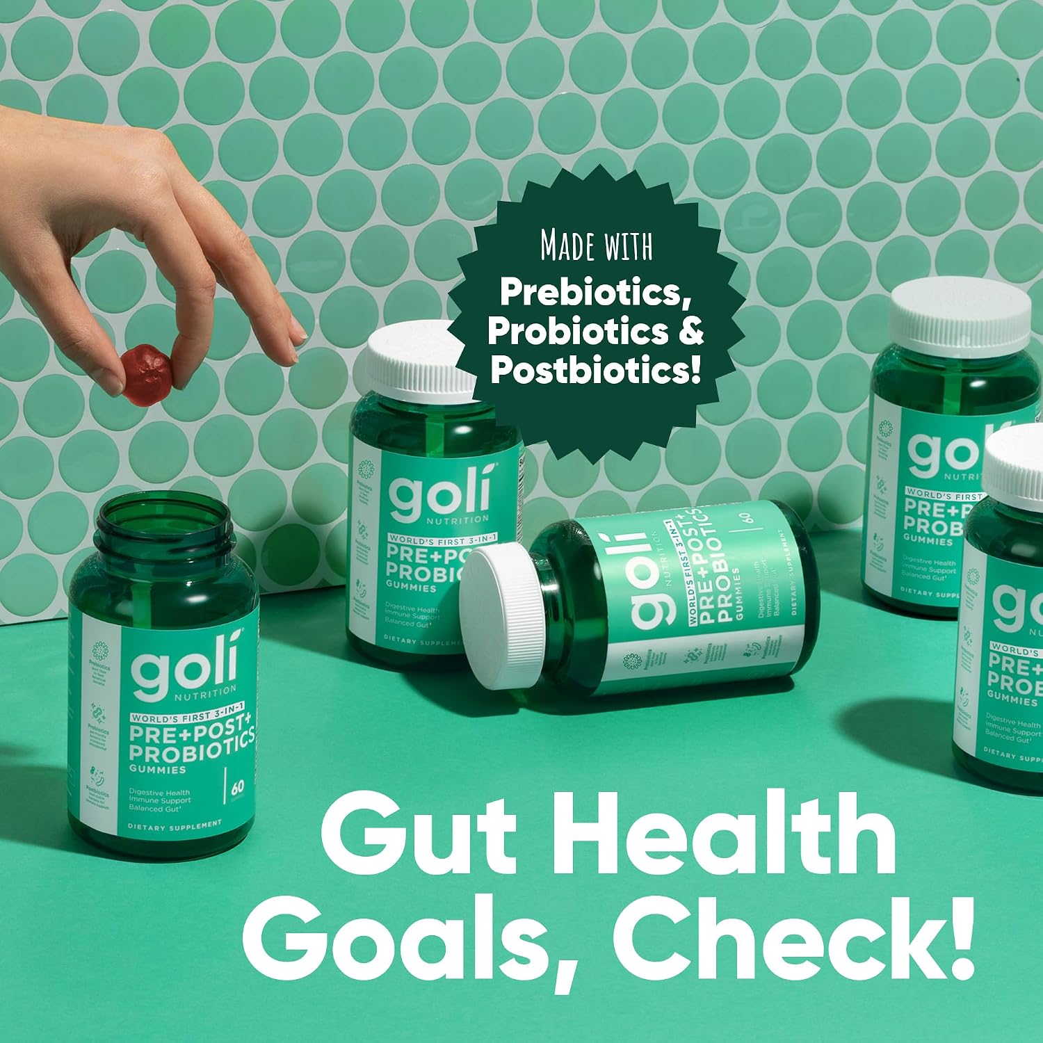 Goli Pre Pro Postbiotic Dietary Supplement Gummies
