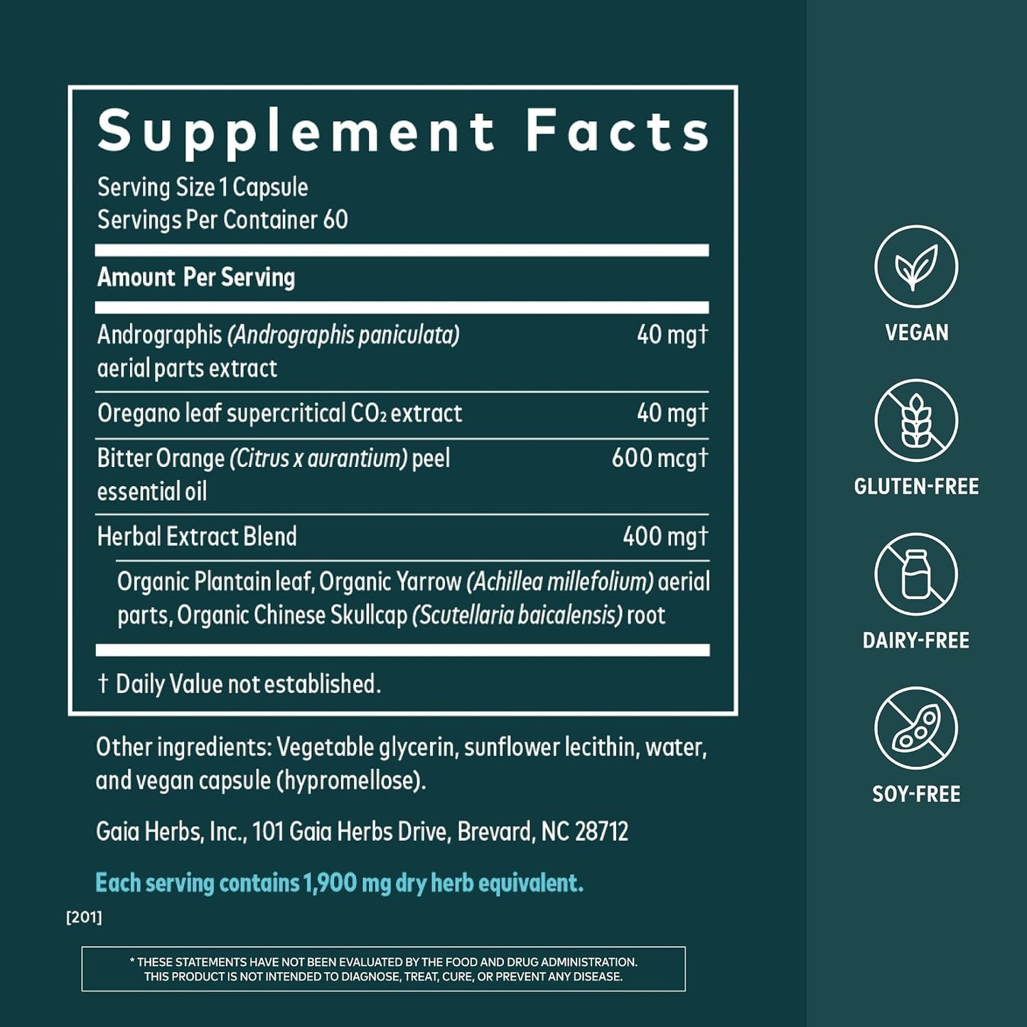Gaia Herbs Sinus & Lung Supreme Respiratory Support Capsules