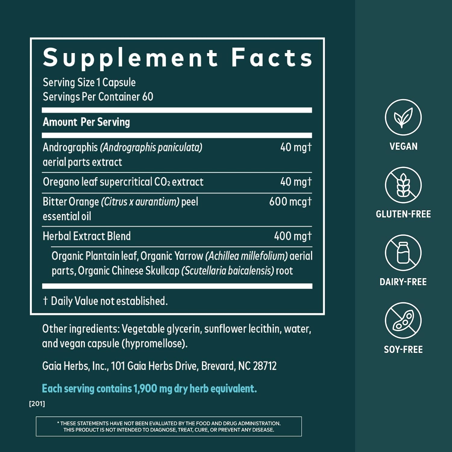 Gaia Herbs Sinus & Lung Supreme Respiratory Support Capsules
