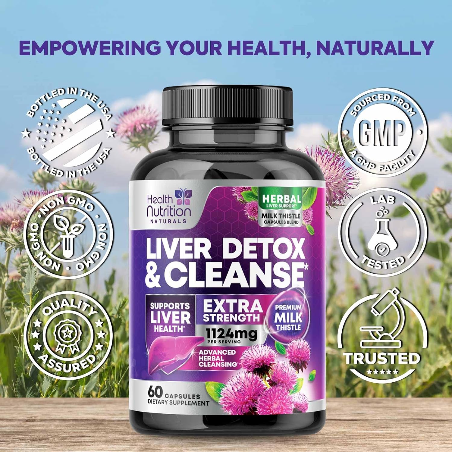 Health Nutrition Naturals Milk Thistle Liver Detox Support Capsules