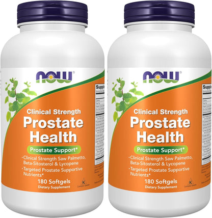 NOW Supplements Prostate Health Clinical Strength Saw Palmetto Beta-Sitosterol & Lycopene 180 Softgels