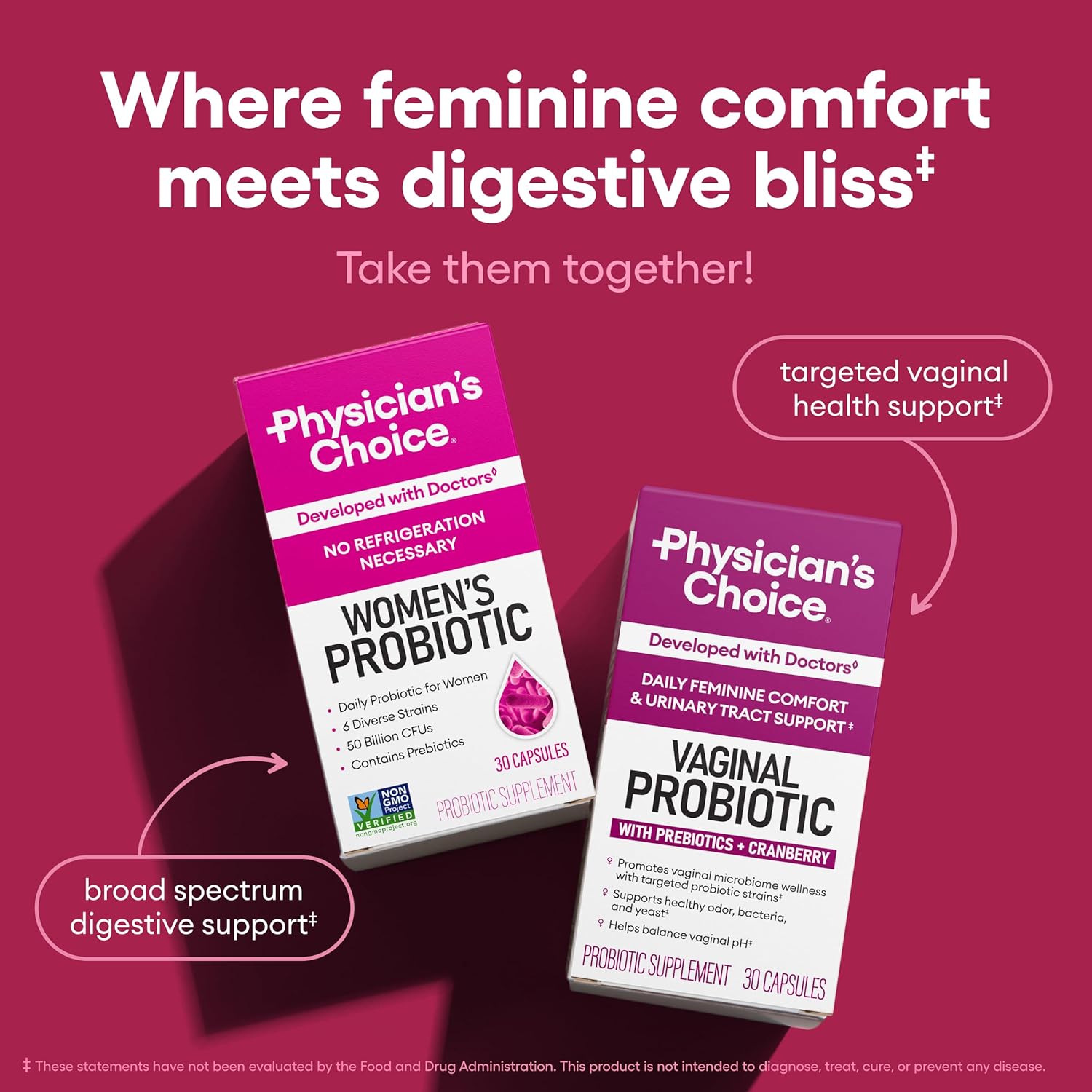 Physician's CHOICE Probiotics for Women 50 Billion CFU 6 Strains