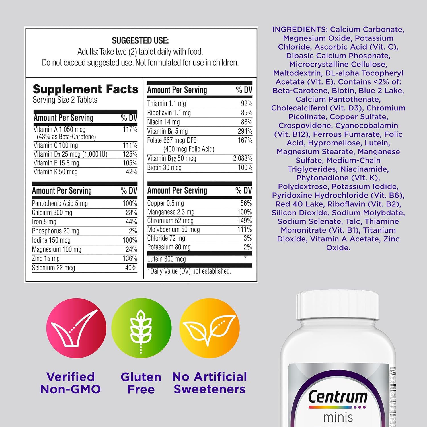 Centrum Minis Silver Women's Multivitamin for Women 50 Plus 280 Ct