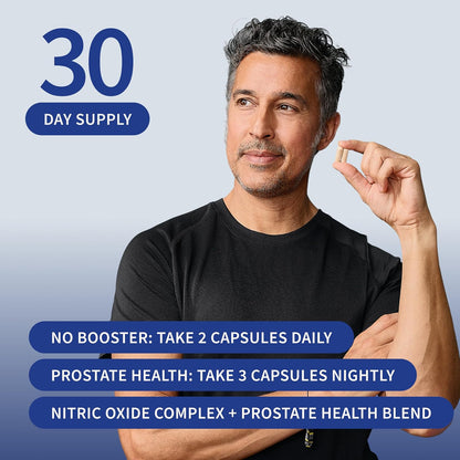 Snap Supplements Nitric Oxide Booster + Prostate Health Supplements for Men 60 + 90 Capsules