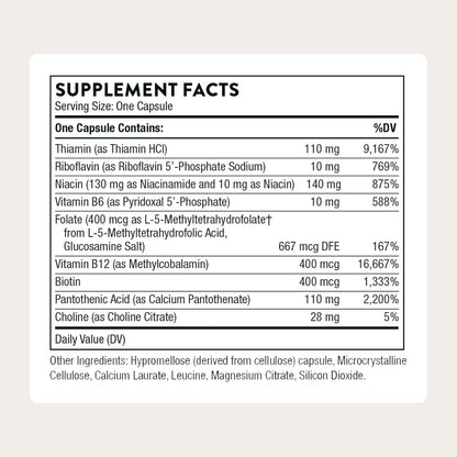 THORNE Basic B Complex Dietary Supplement Capsules