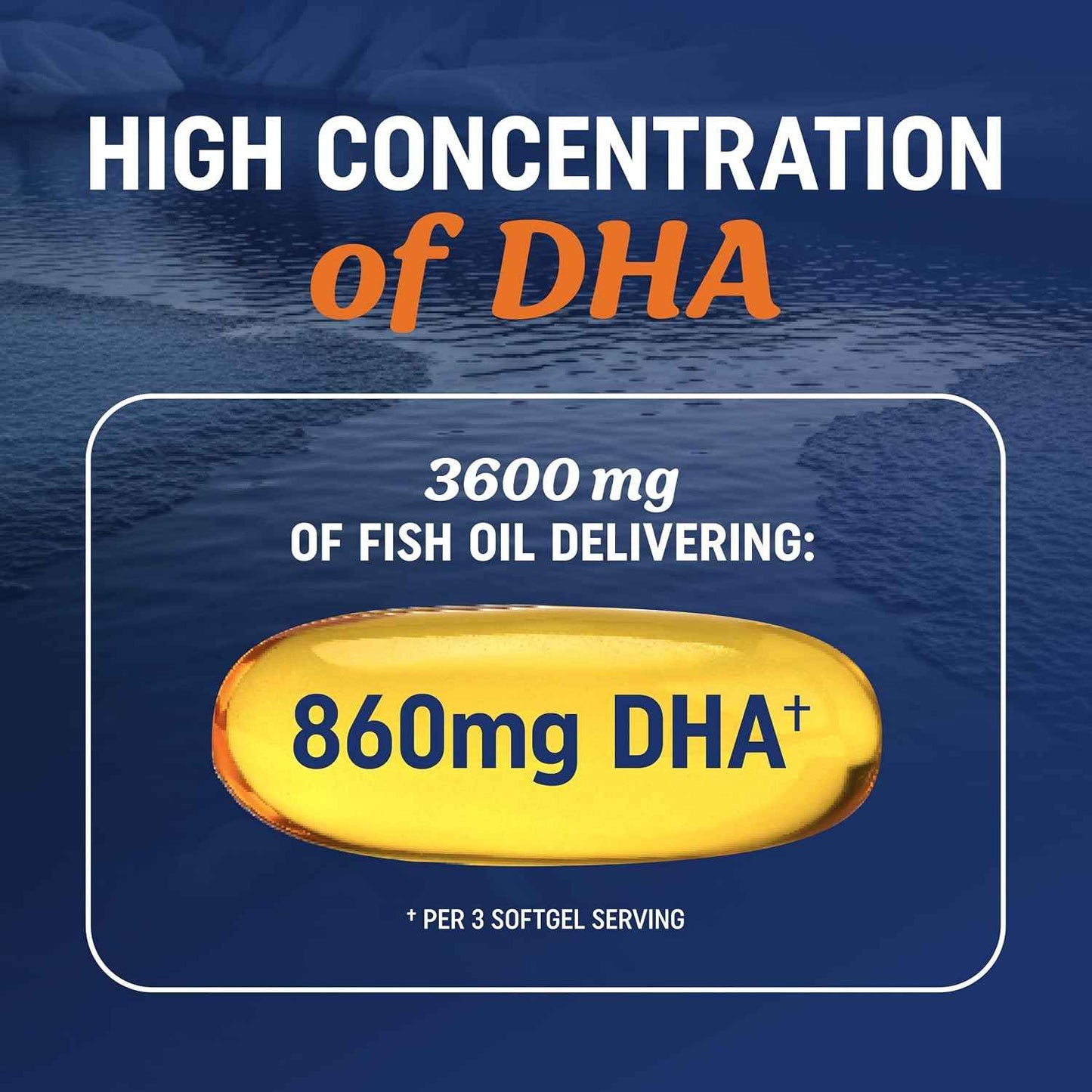 MAV Nutrition Triple Strength DHA Omega-3 Fish Oil Supplement 3600mg Burpless
