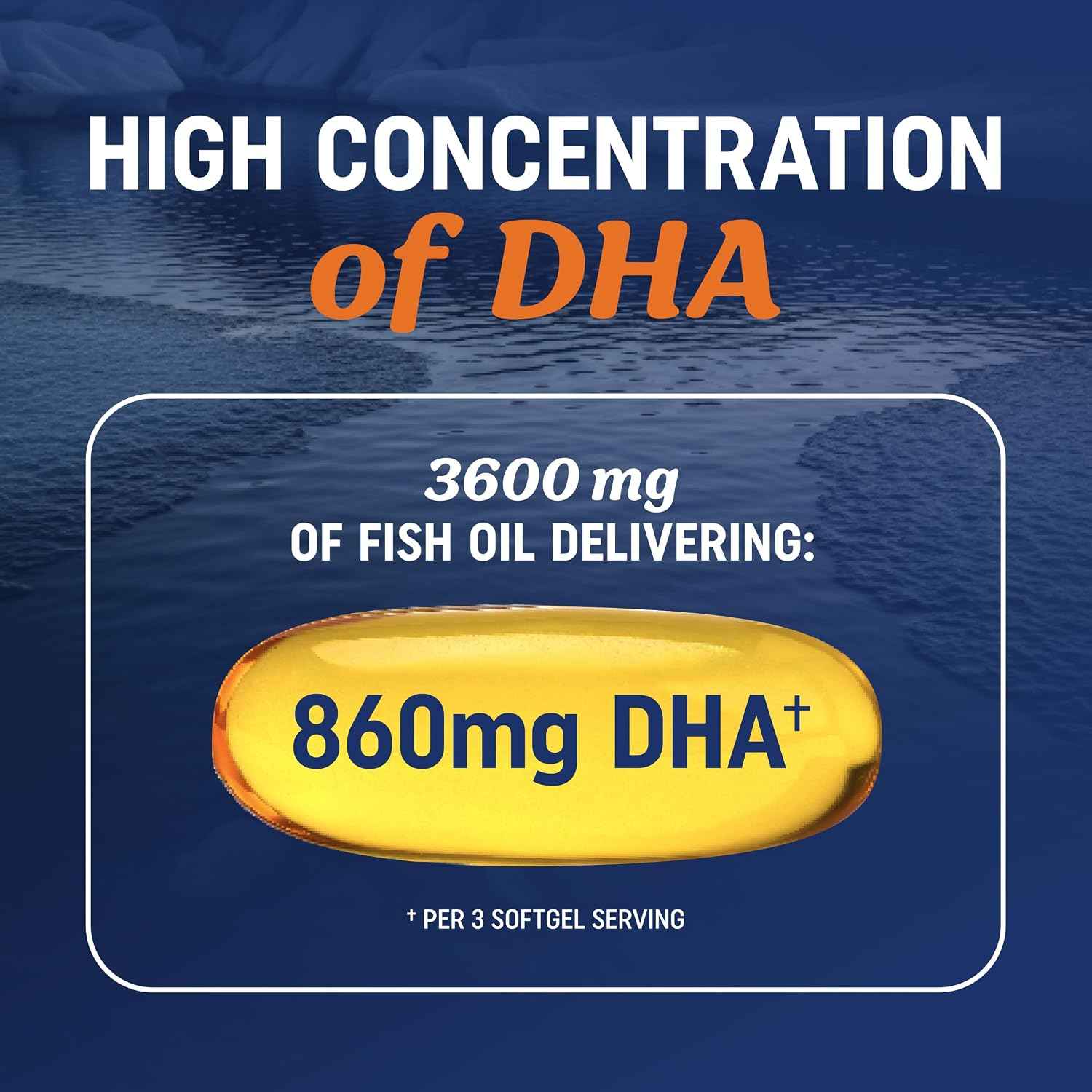 MAV Nutrition Triple Strength DHA Omega-3 Fish Oil Supplement 3600mg Burpless